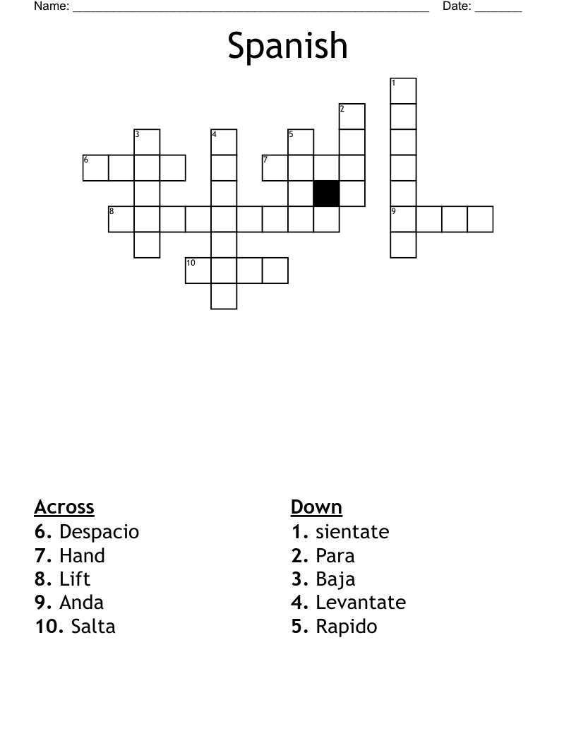 Spanish  Crossword