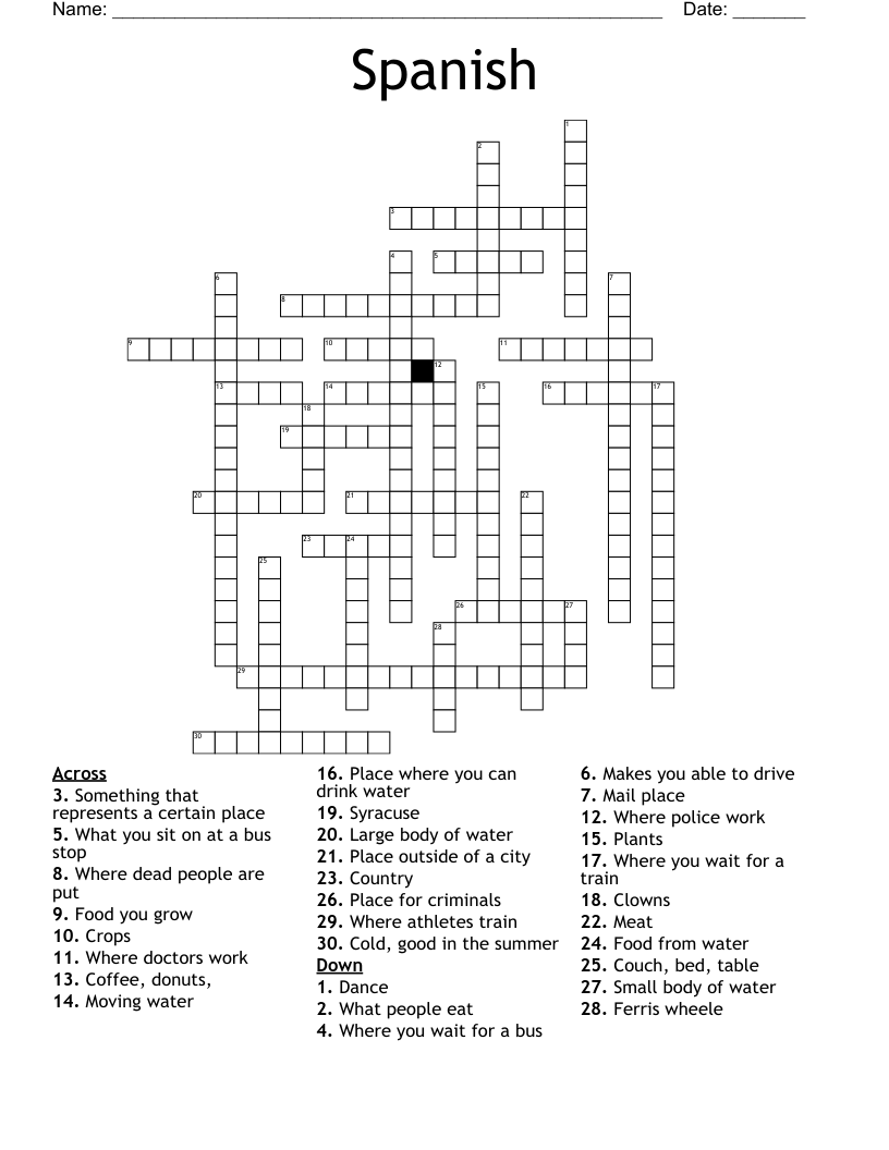 Spanish  Crossword