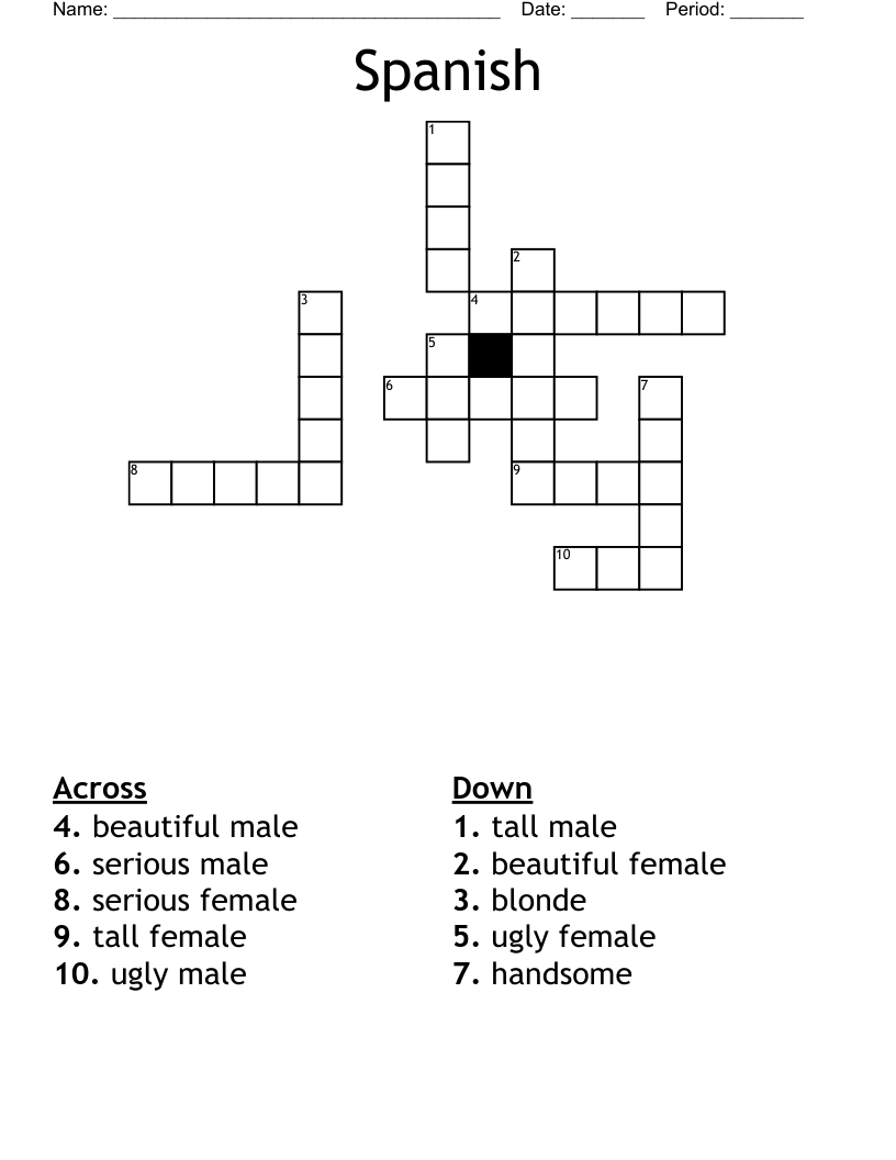 Spanish  Crossword