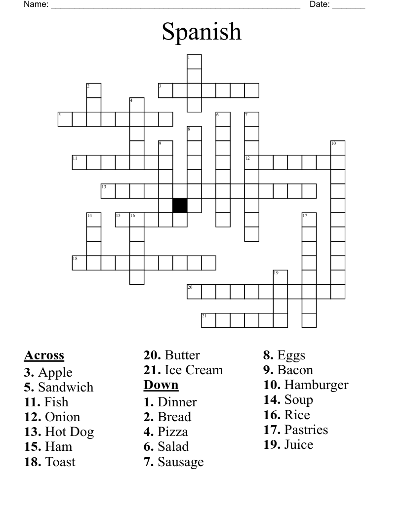 Spanish  Crossword