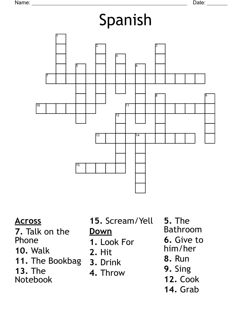 Spanish  Crossword