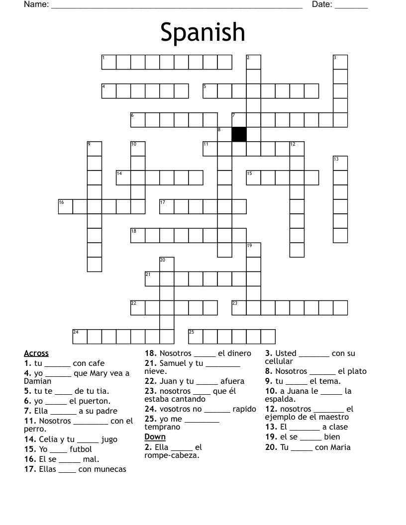 Spanish  Crossword