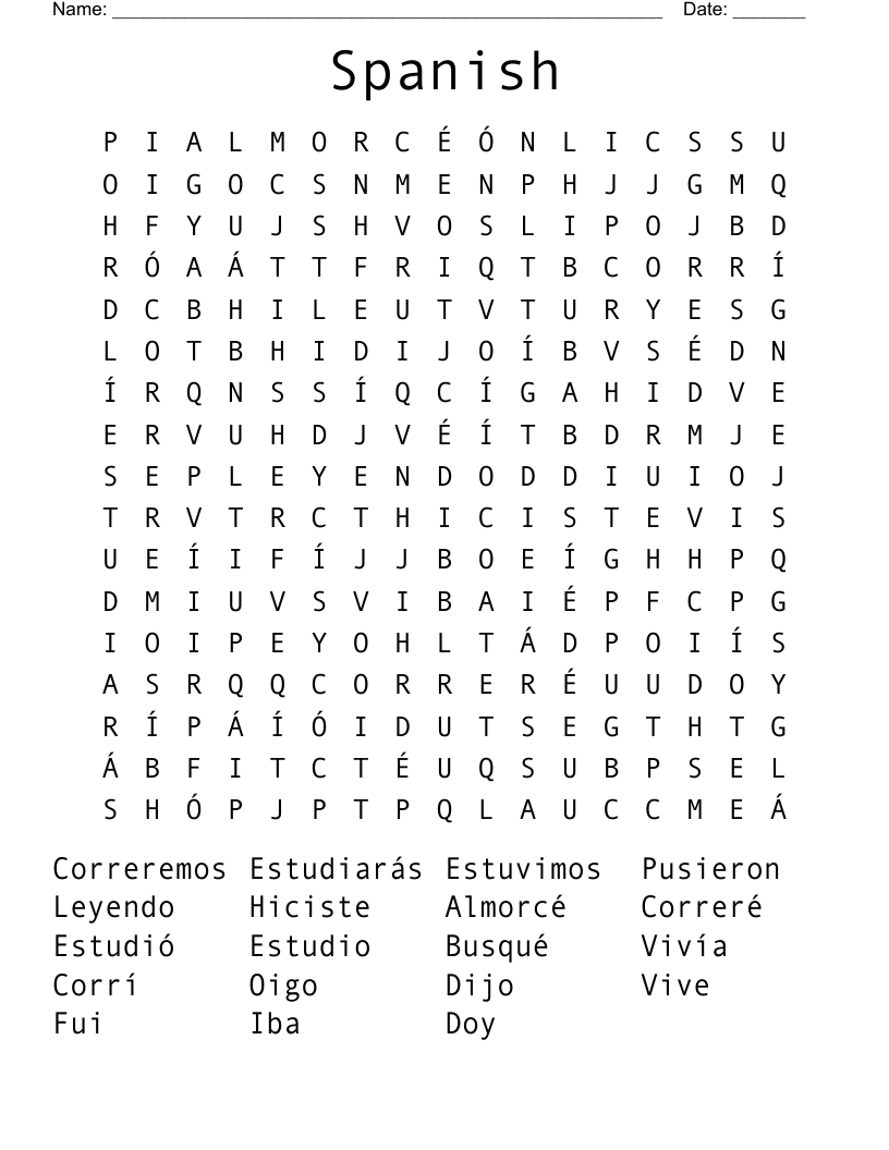 Spanish  Word Search