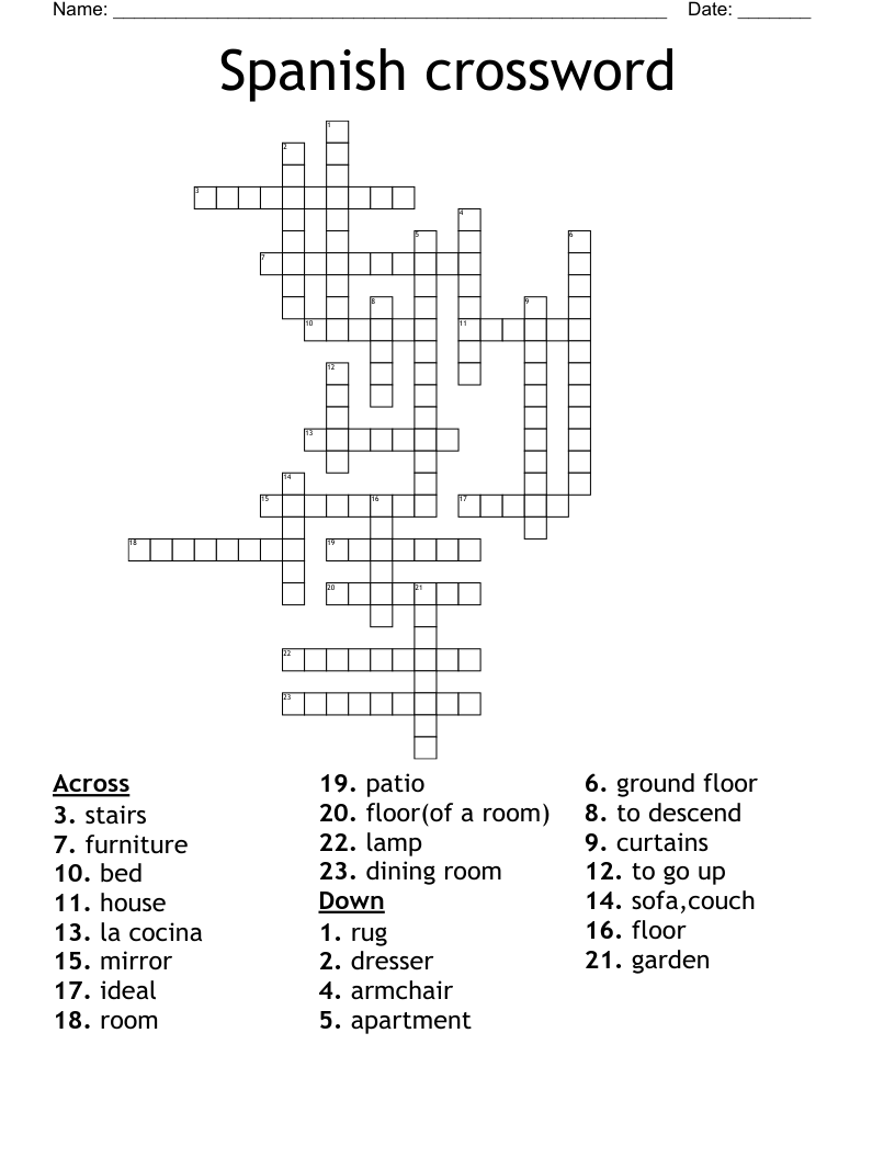 Spanish crossword
