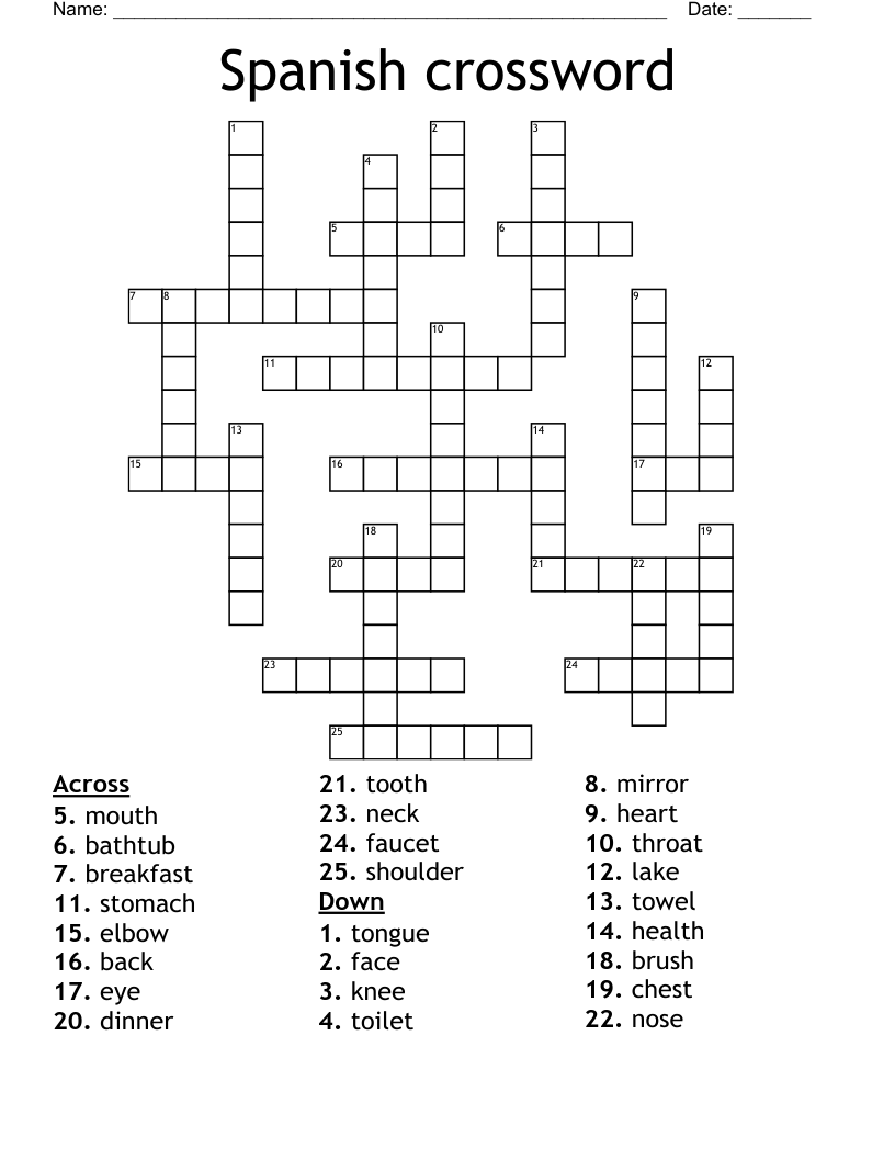 Spanish crossword