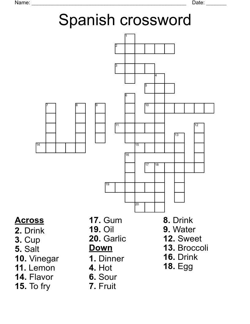 Spanish crossword 
