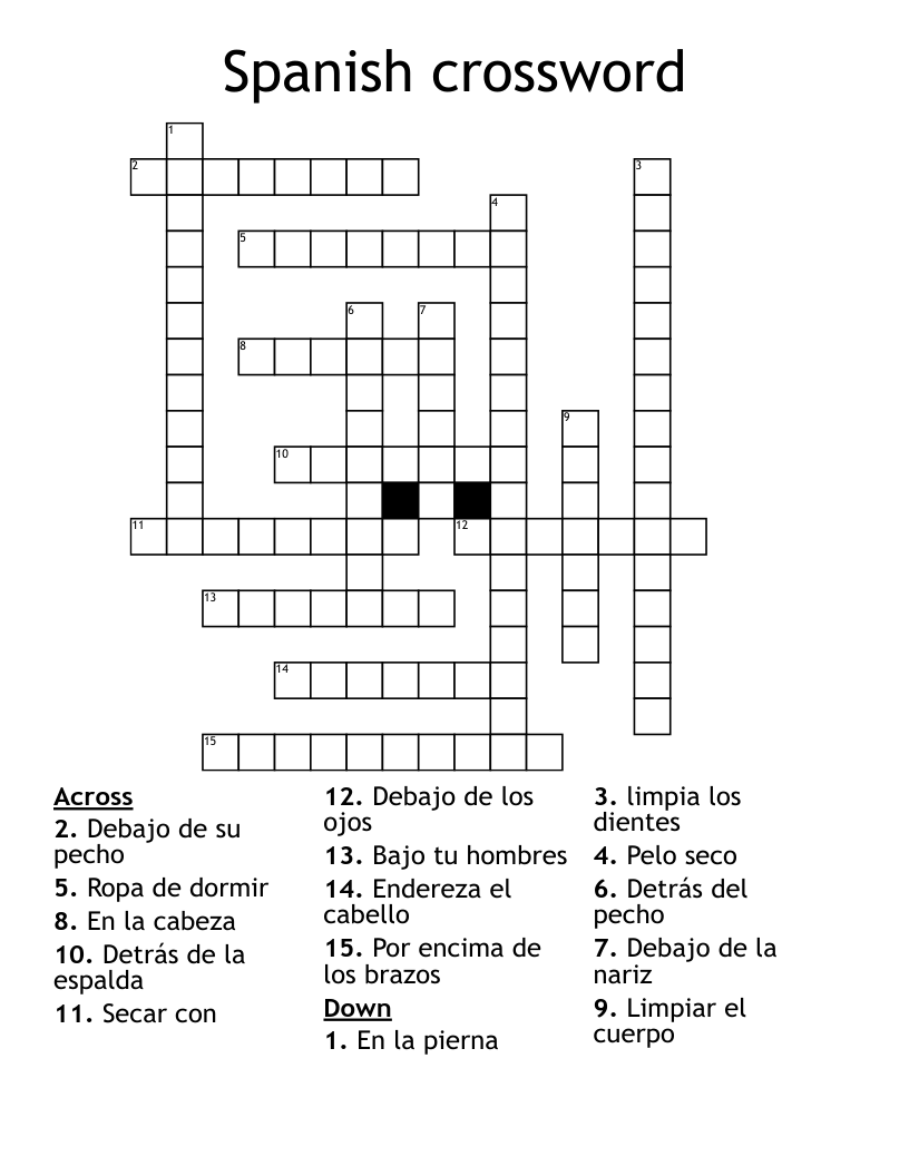 Spanish crossword 