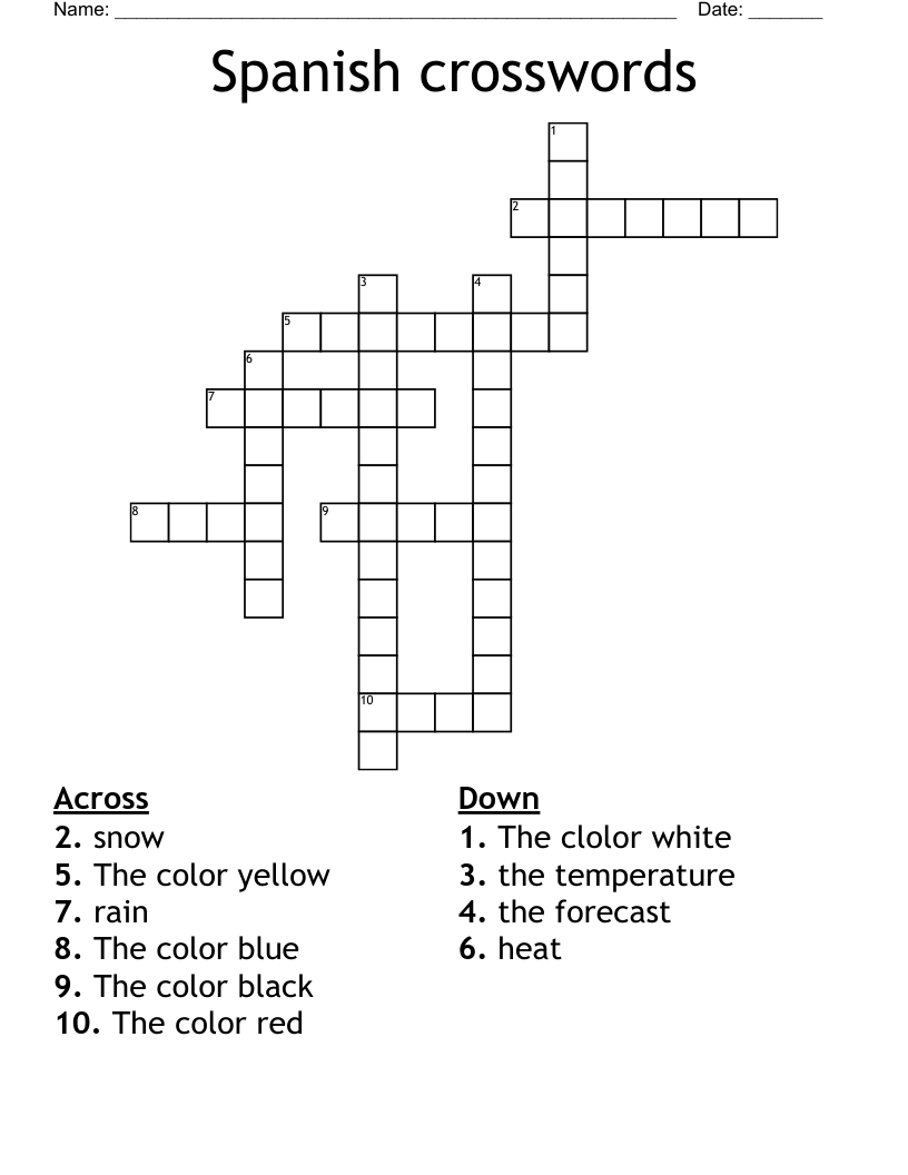 Spanish crosswords