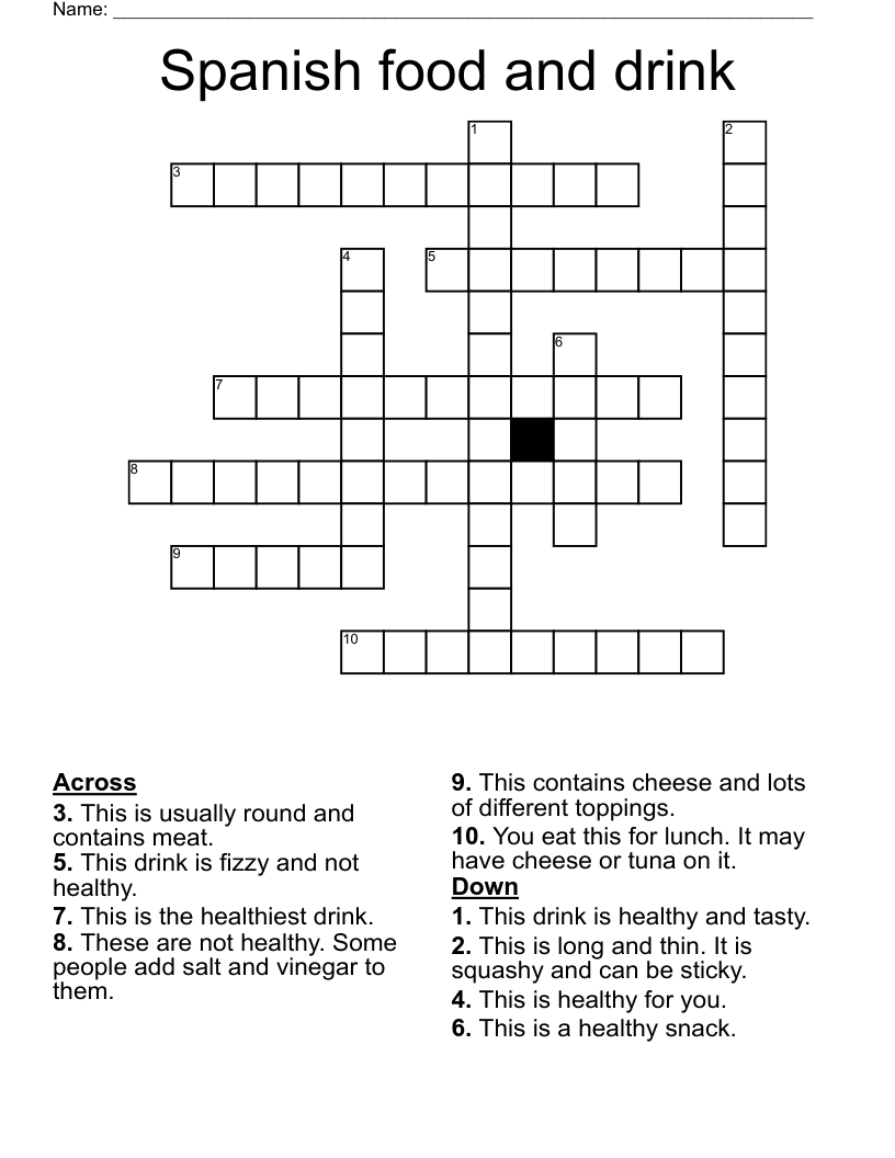 Spanish food and drink Crossword