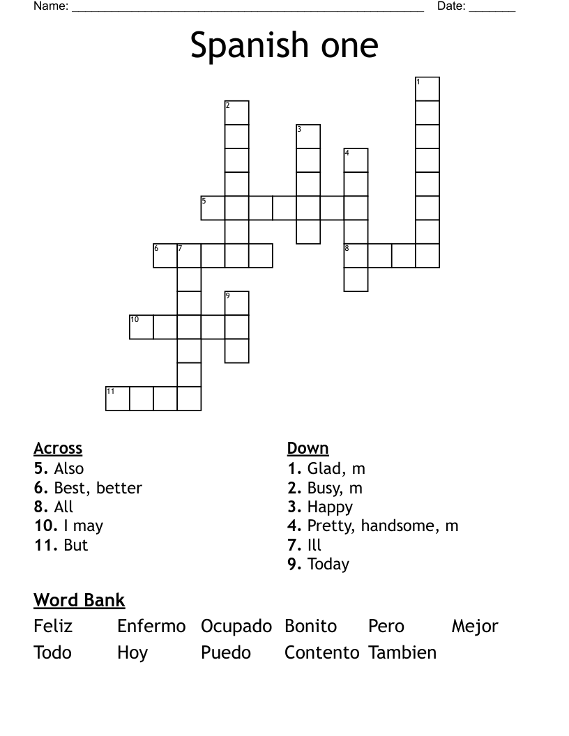 Spanish one Crossword