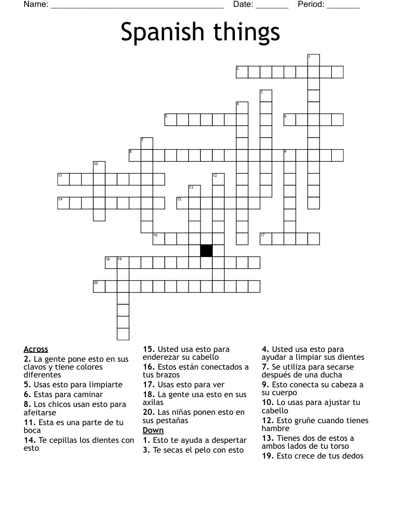 Spanish things  Crossword