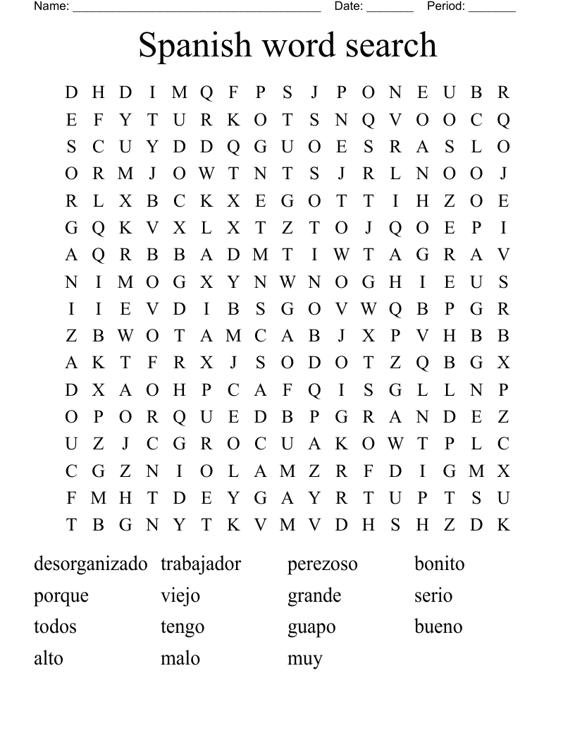 Spanish word search