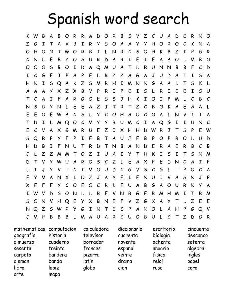 Spanish word search