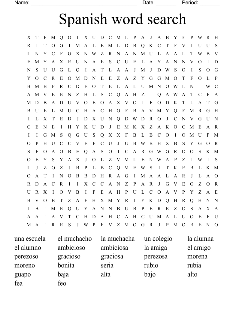 Spanish word search