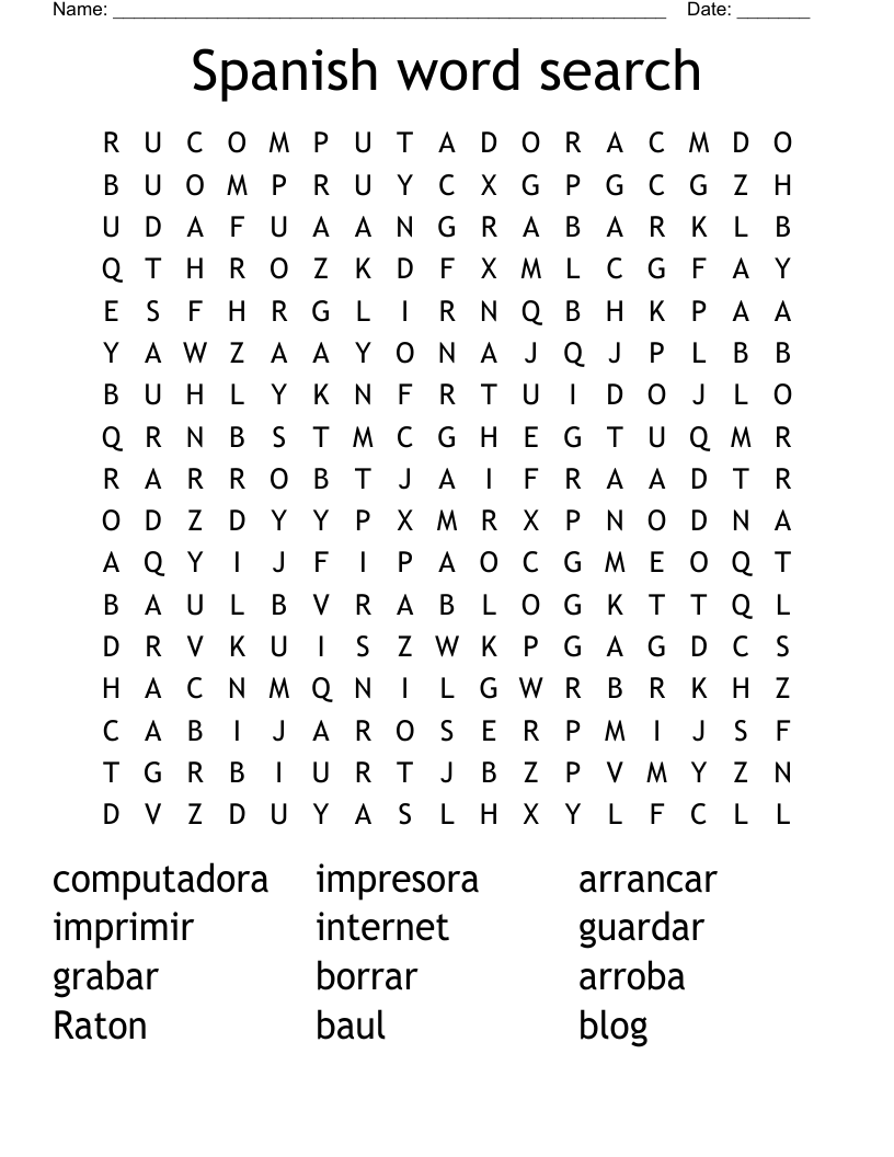 Spanish word search