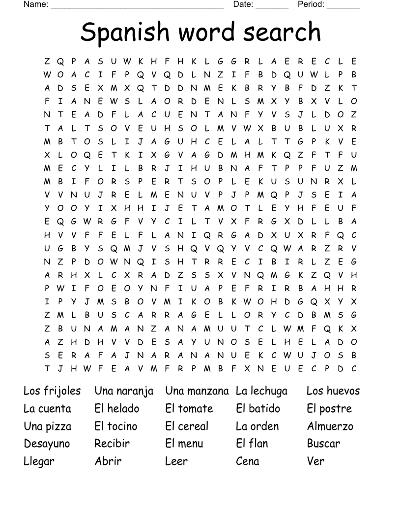 Spanish word search