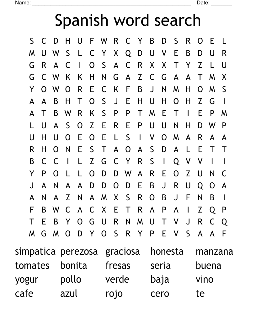 Spanish word search 