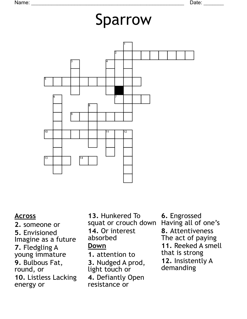 Sparrow Crossword