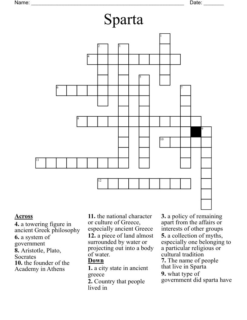 Sparta Crossword