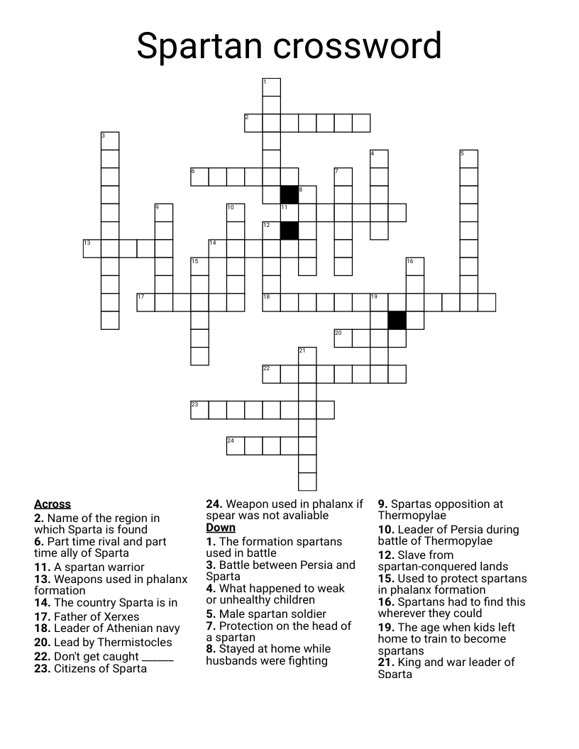 Spartan crossword