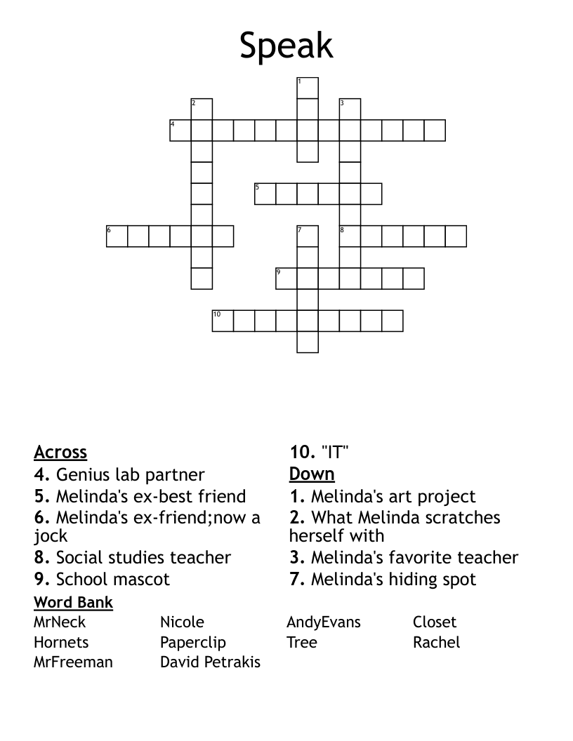 Speak Crossword