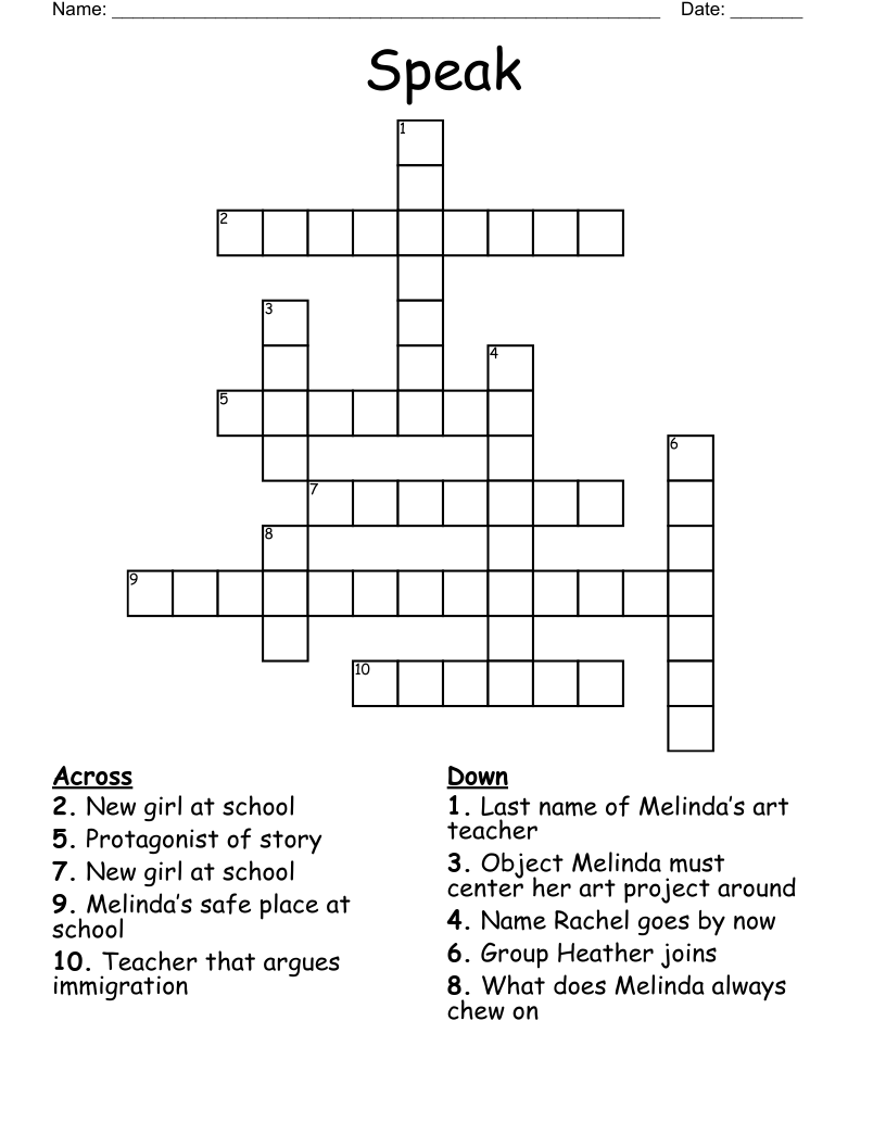 Speak Crossword