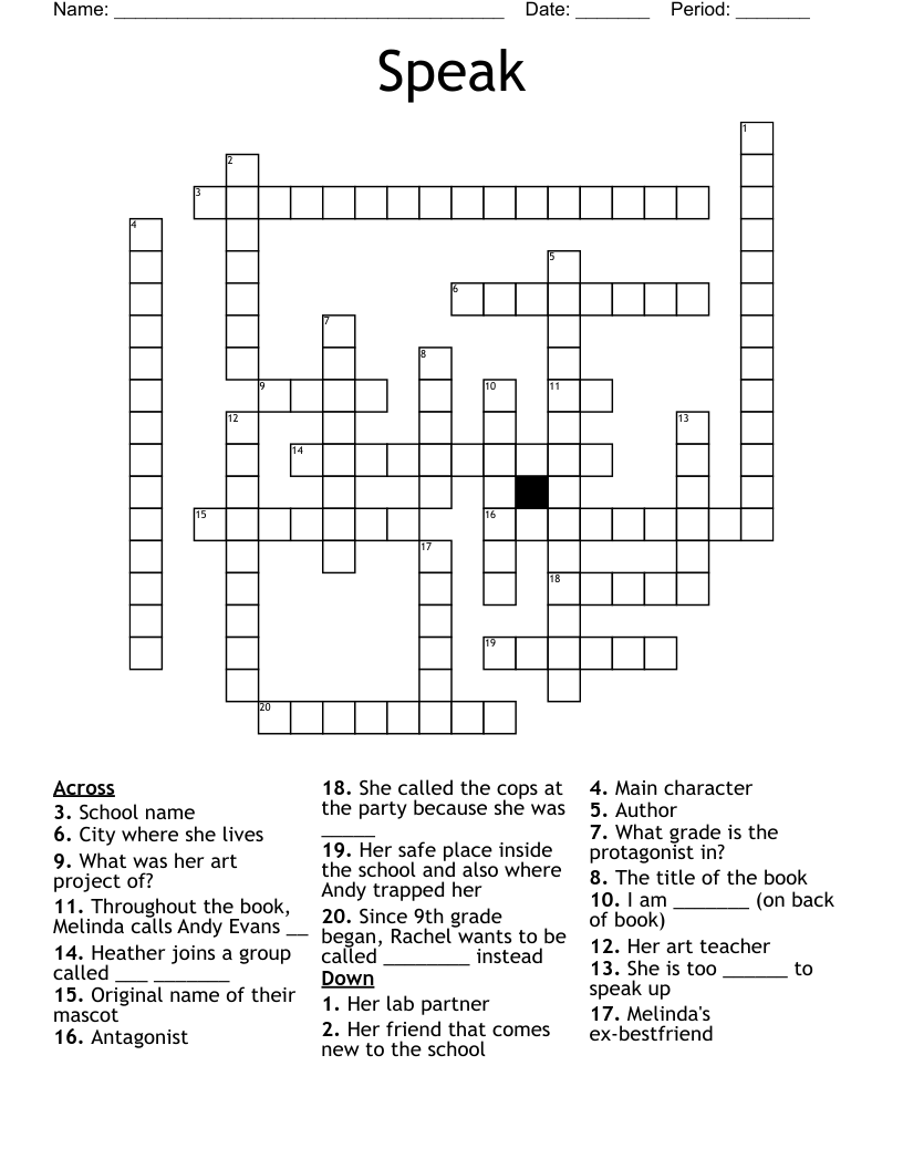 Speak Crossword