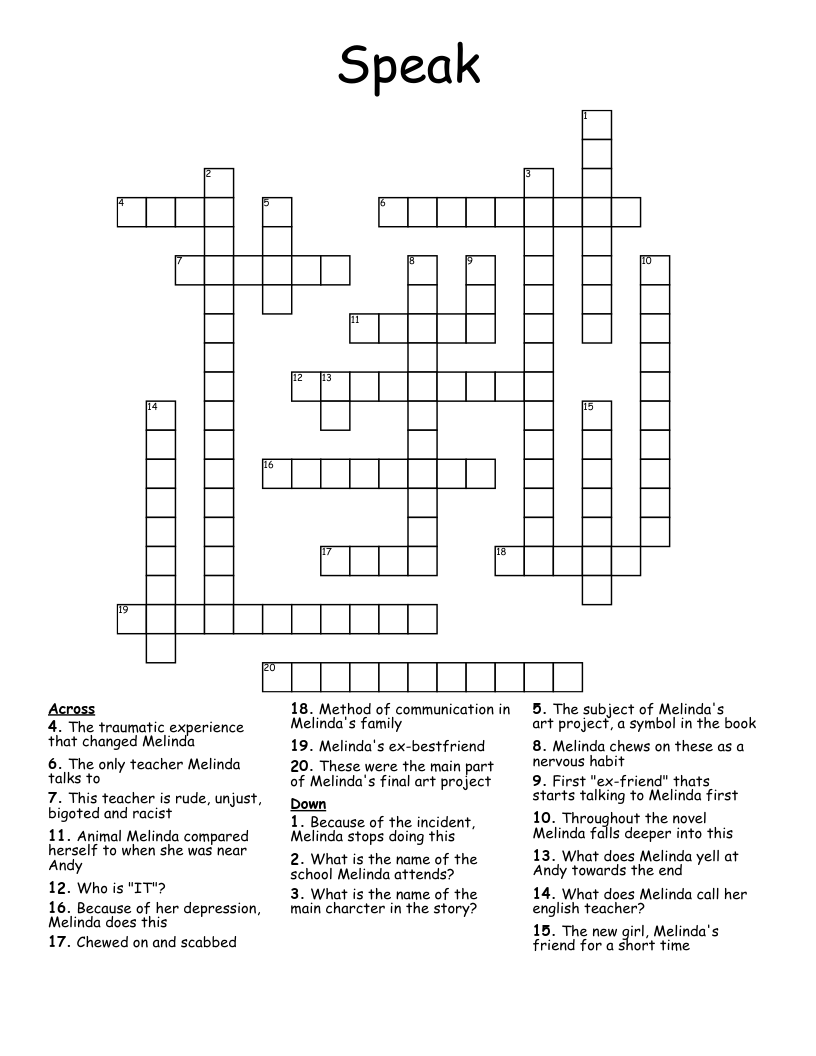 Speak Crossword