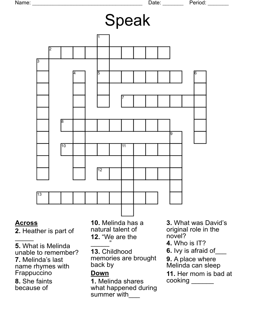 Speak Crossword