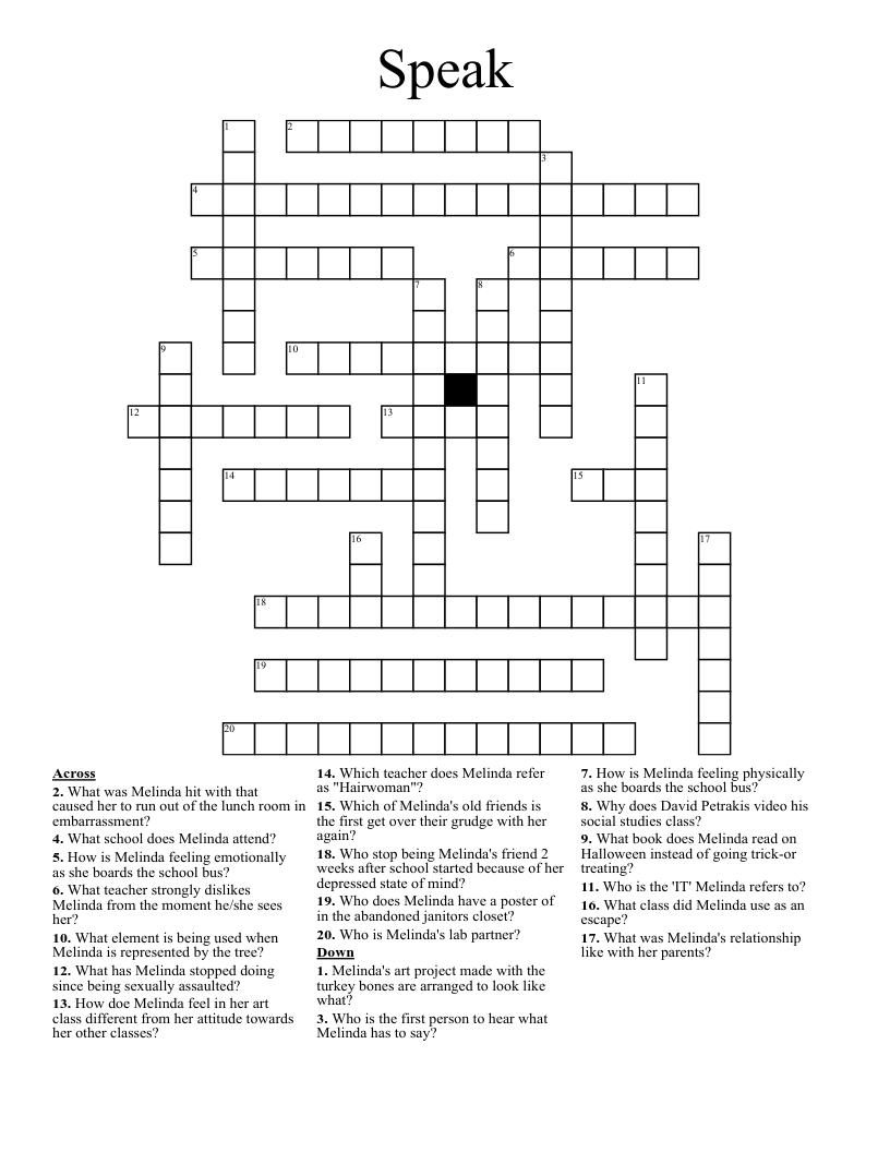 Speak Crossword