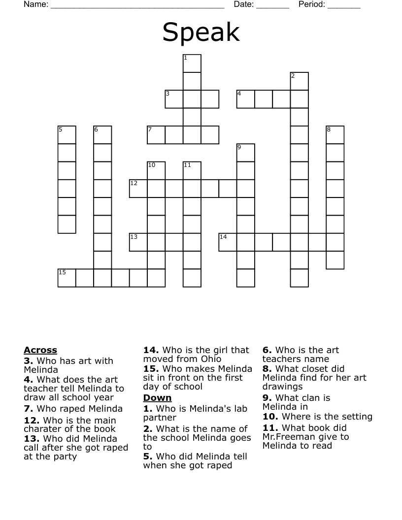 Speak Crossword