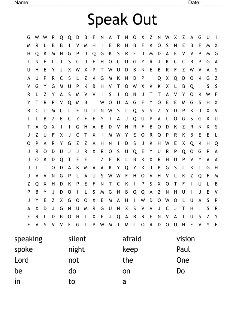Speak Out Word Search