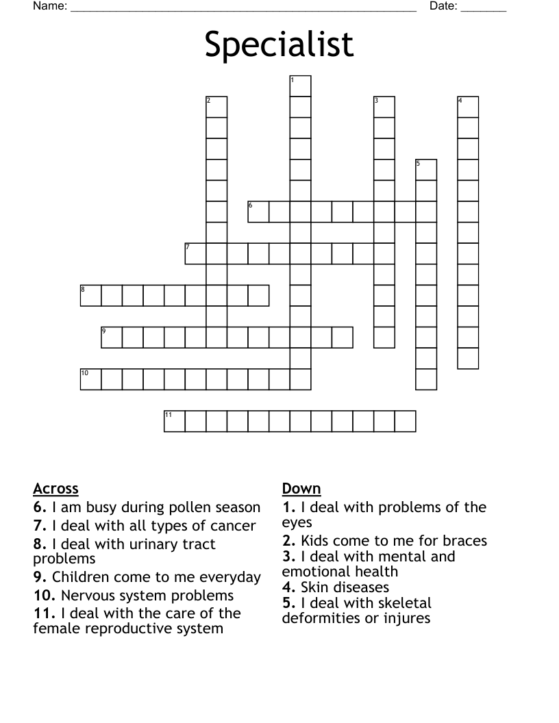 Specialist Crossword