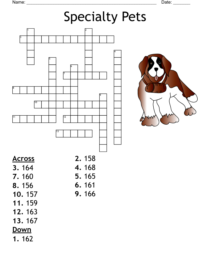 Specialty Pets Crossword