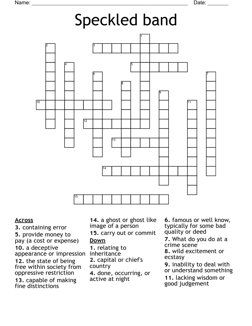Speckled band Crossword