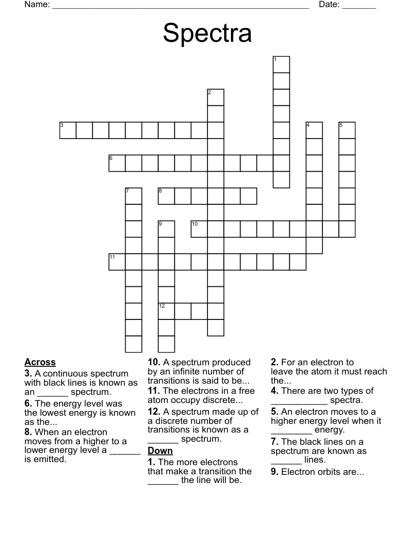 Spectra Crossword