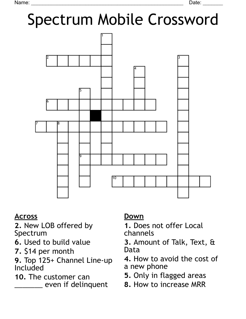 Spectrum Mobile Crossword