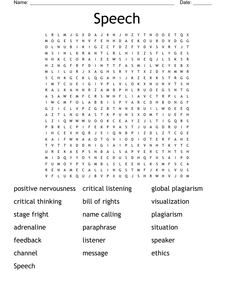 Speech Word Search