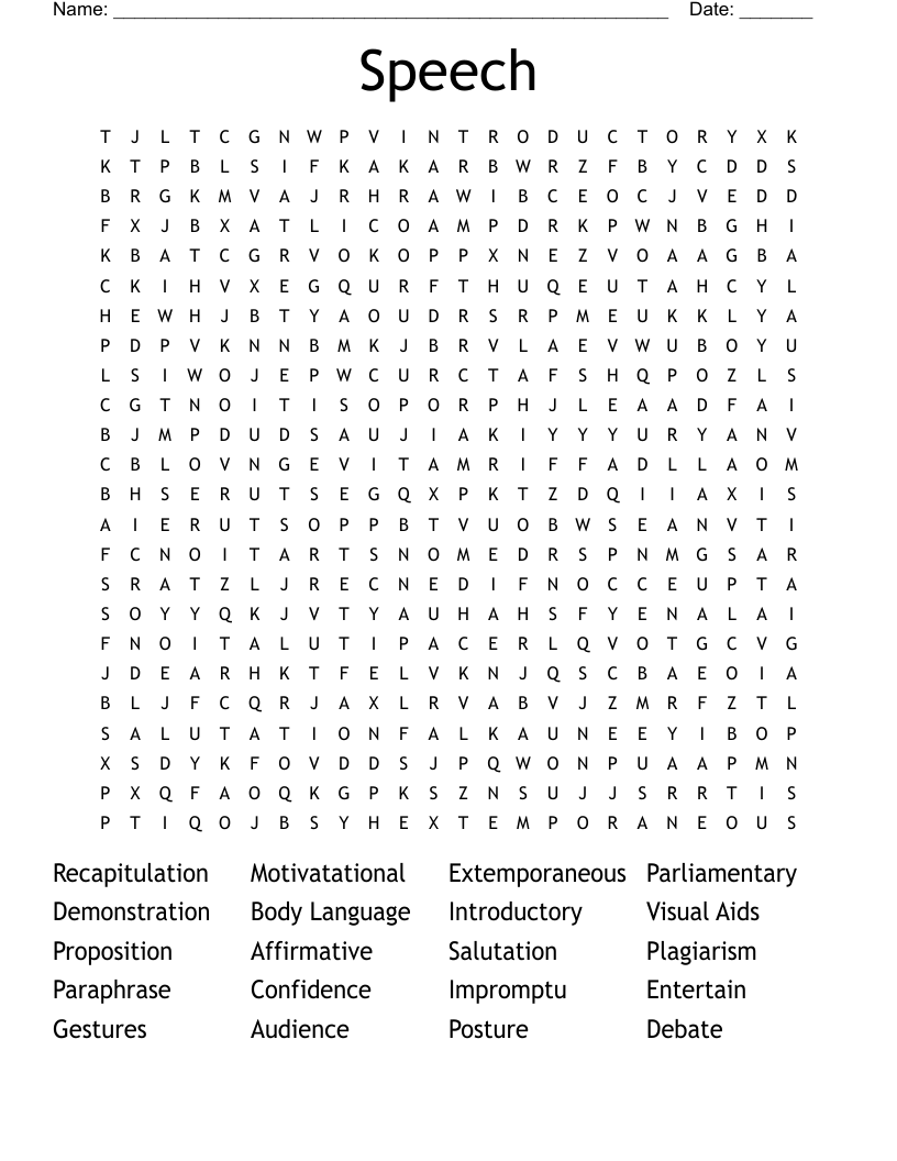 Speech Word Search