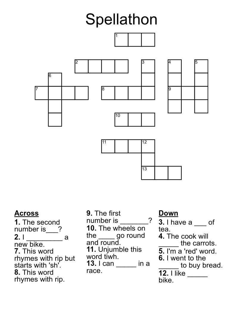 Spellathon Crossword