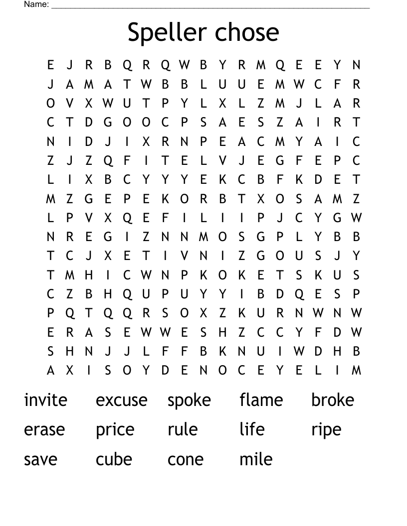 Speller chose Word Search