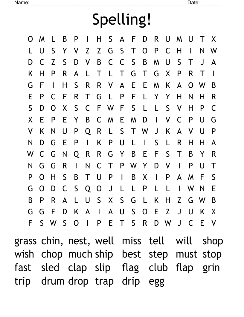 Spelling! Word Search