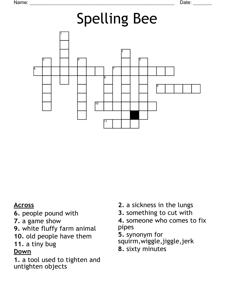 Spelling Bee Crossword
