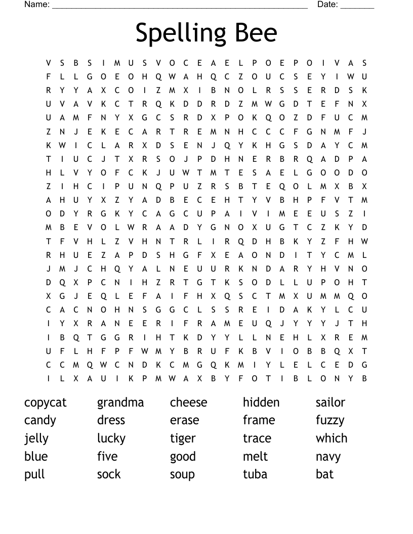 Spelling Bee Word Search