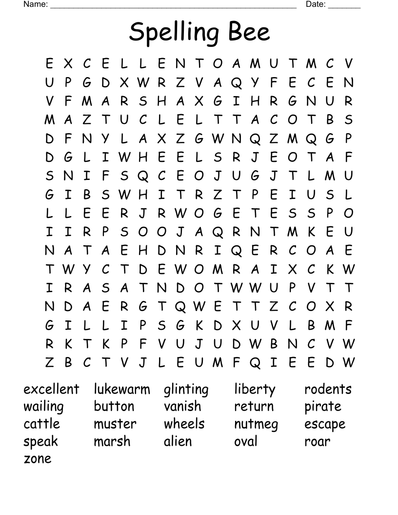 Spelling Bee Word Search