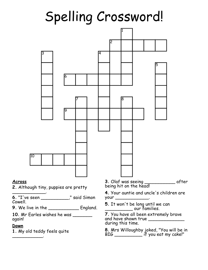 Spelling Crossword!