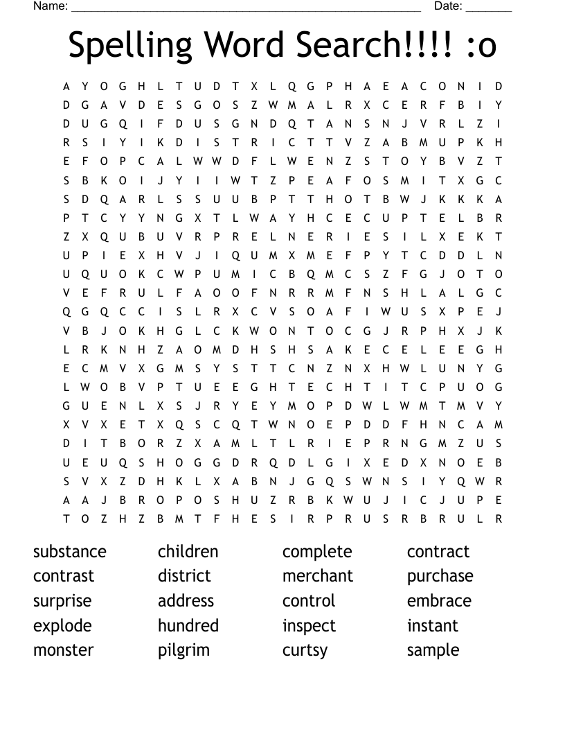 Spelling Word Search!!!! :o