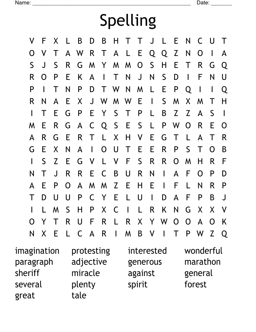 Spelling  Word Search