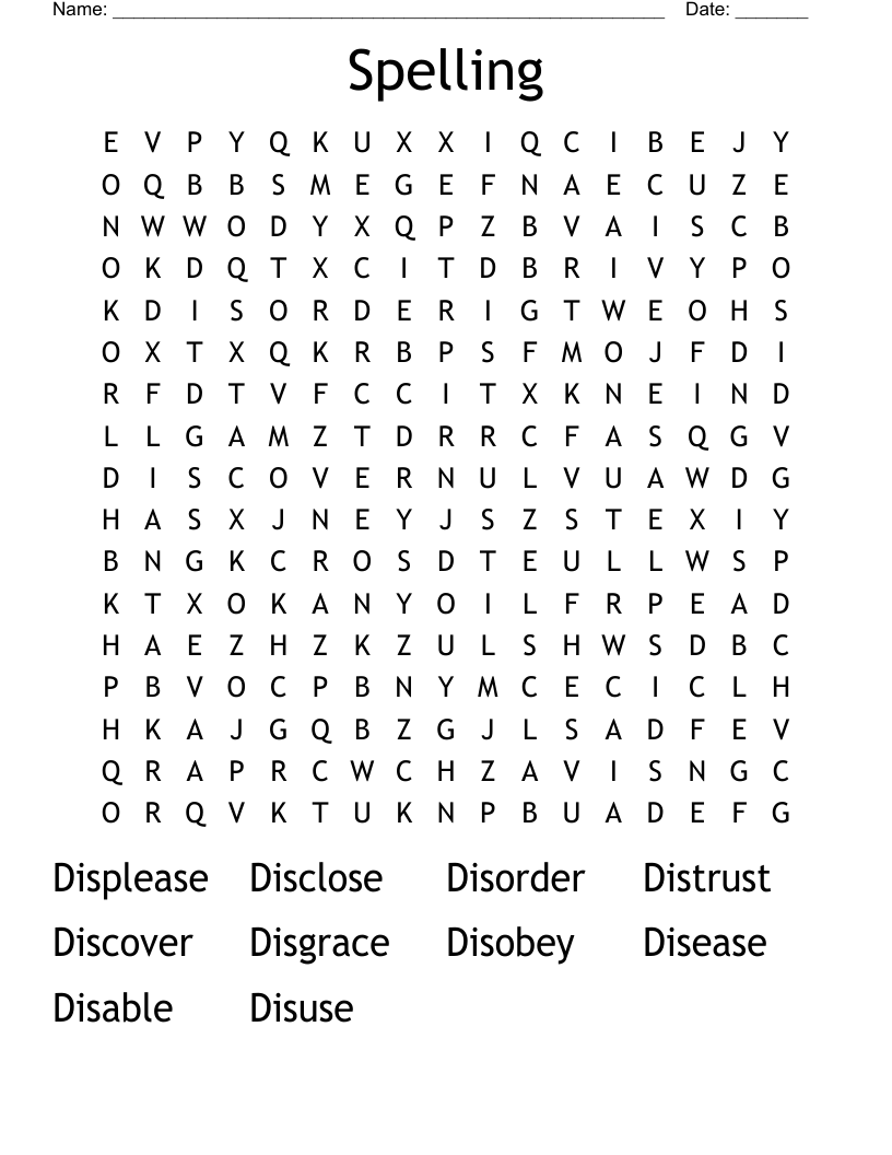 Spelling  Word Search