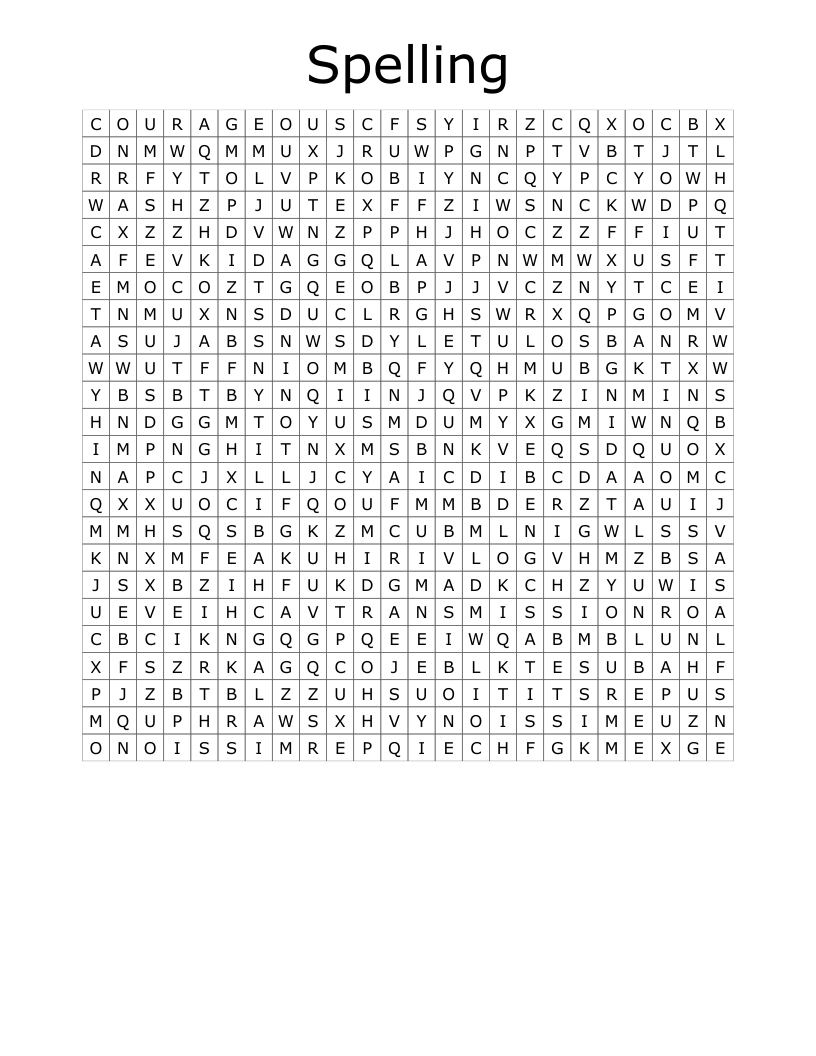 Spelling  Word Search
